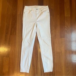 Harper Heritage | White Mid Rise Skinny Jeans